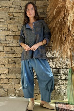 Hippie Shake Patchwork Sweatshirt Denim ~ 